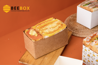 กล่องแซนวิซโบราณกระดาษคราฟ