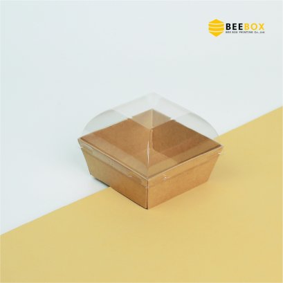 กล่องเวฟได้ฝาใสสีน้ำตาล