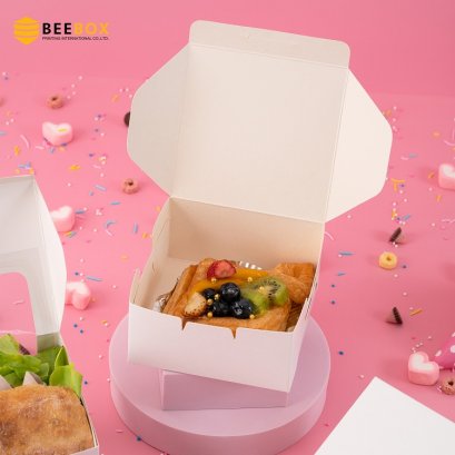 กล่องสแน็คบ็อกซ์จัตุรัสสีขาว