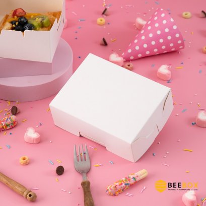 กล่องสแน็คบ็อกซ์ผืนผ้าสีขาว