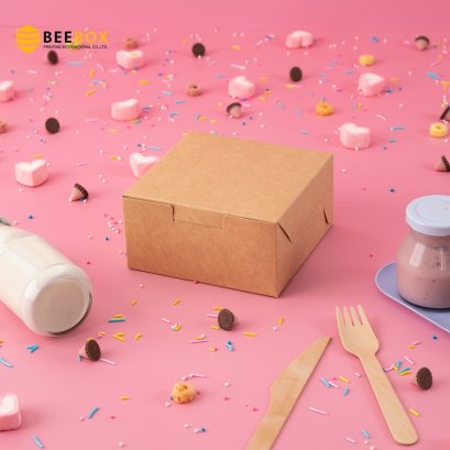 กล่องสแน็คบ็อกซ์จตุรัสสีน้ำตาล