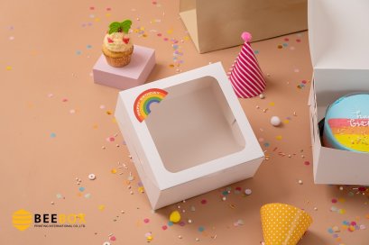 กล่องเค้ก 3 ปอนด์ทรงปกติสีขาว