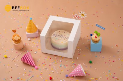 กล่องเค้ก 2 ปอนด์ทรงสูงสีขาว