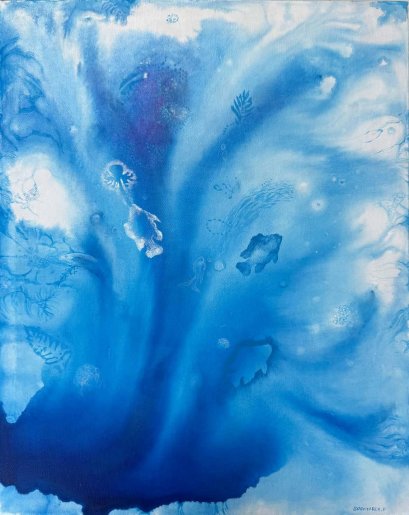 ฝนสีน้ำเงิน (Phthalo Blue rain)