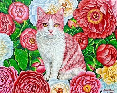 แมวสีขาวลายชมพู