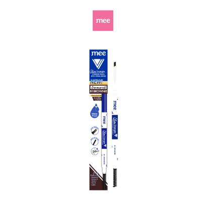 Mee Slim Triangle Eyebrow Pencil with Spiral Brush B1 BROWNIE