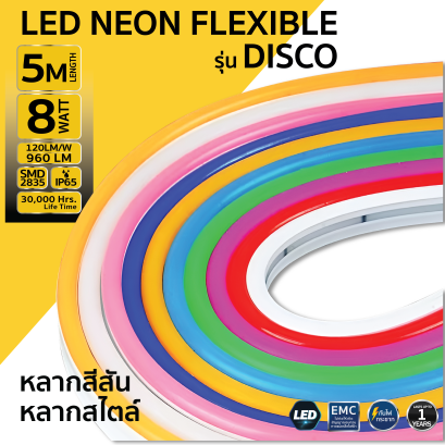 ไฟเส้น LED NEON FLEXฺBLE 5m. 8w  IP65