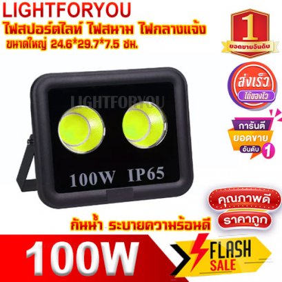 สปอร์ตไลท์ COB 100W แสงขาว Spotlight IP66 Flood Light โคมไฟแอลอีดี Spot Light (รุ่นCOB 2023 กลม)