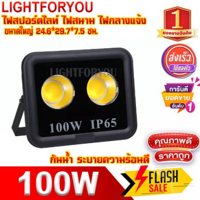สปอร์ตไลท์ COB 100W แสงวอร์ม Spotlight IP66 Flood Light โคมไฟแอลอีดี Spot Light (รุ่นCOB 2023 กลม)