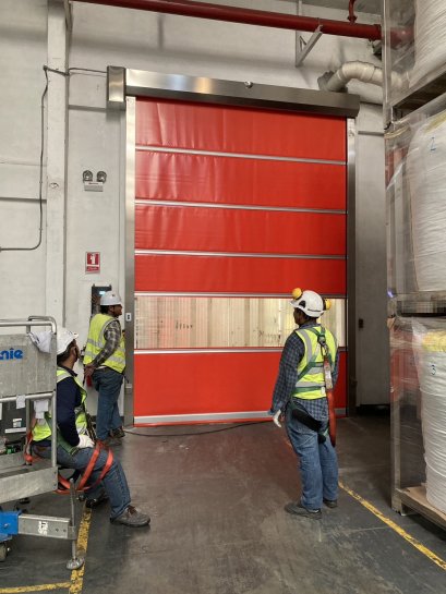 ประตูผ้าใบ ประตูตาข่ายเปิดปิดเร็วอัตโนมัติ (PVC Speed shutter door)