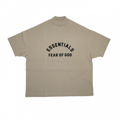Fear of God Essentials Flocked Logo Crewneck Tee Dusty Beige