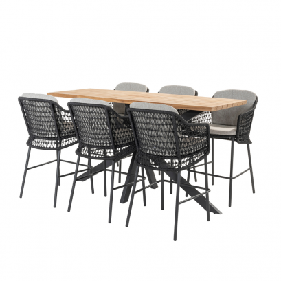 Prado bar table set with Tramonti bar chairs