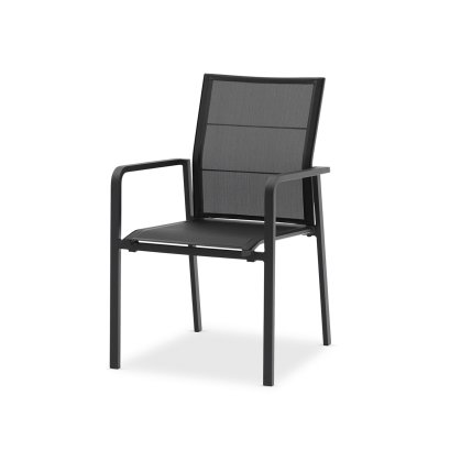 ภาพระยะใกล้ดีไซน์เก้าอี้เอ้าดอร์ Park Armchair สี Charcoal โครงสร้างโปร่งสบายและเหมาะสำหรับงานกลางแจ้ง | ms natural design