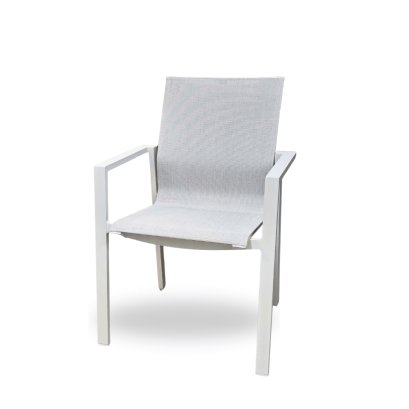 BEJA เก้าอี้ทานข้าวกลางแจ้ง พร้อมที่วางแขน สีขาว