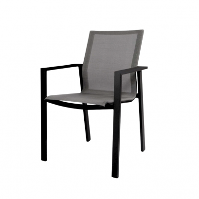 Beja dining chair with armrest - Charcoal