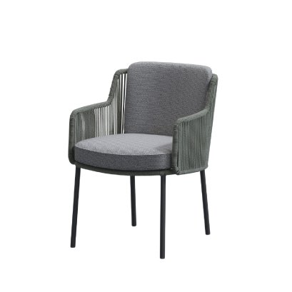 Bernini เก้าอี้ทานข้าวกลางแจ้ง สีแพลทตินัม