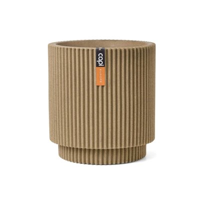 กระถาง Vase Cylinder Groove NL 36x38 - Beige