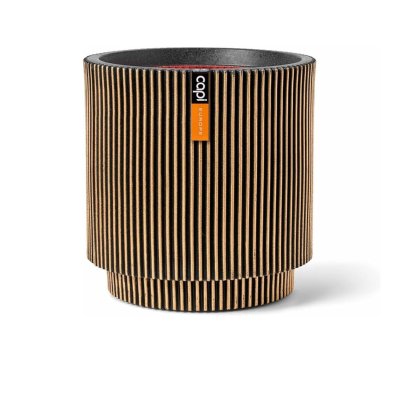 กระถาง Vase Cylinder Groove NL 44x46 - Black Gold