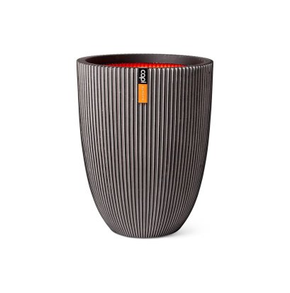 กระถาง Vase Elegant Low Groove NL 34x46 - Anthracite