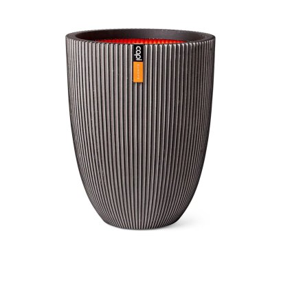 กระถาง Vase Elegant Low Groove NL 46x58 - Anthracite