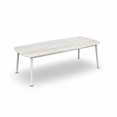 DURHAM DINING TABLE - TRAVERTINO WHITE