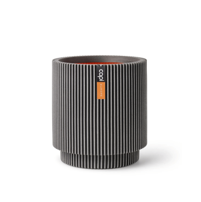 Vase Cylinder Groove NL 36x38 - Anthracite