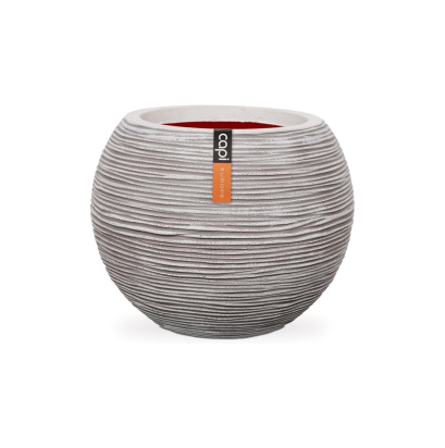 Vase Ball Rib NL 40x32 - Ivory