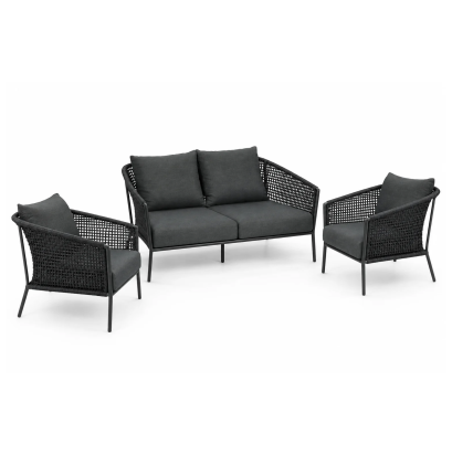 SAFARA ROPE LIVING SET - BLACK FRAME