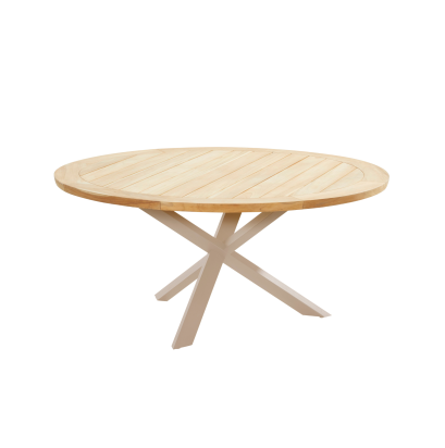 โต๊ะอาหารไม้สักธรรมชาติ PRADO Ø160 - สีลาเต้