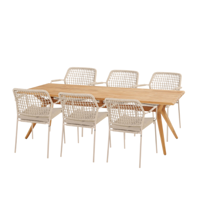Belair dining table set with Barista latte dining chairs