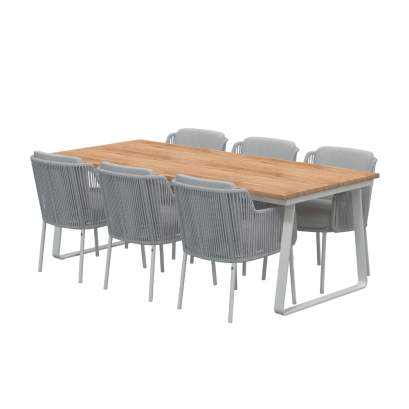 ชุดโต๊ะทานข้าว Robusto พร้อมเก้าอี้ Bernini - สีขาว