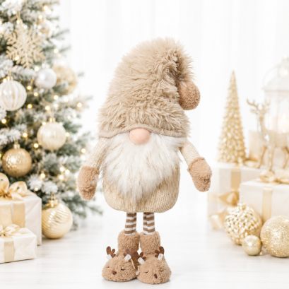 ตุ๊กตาโนมคริสต์มาสสีครีม | สูง 60 ซม.