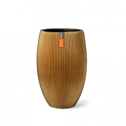 กระถาง GVGB 1132 Vase Elegant Deluxe Groove สีทองปัดดำ