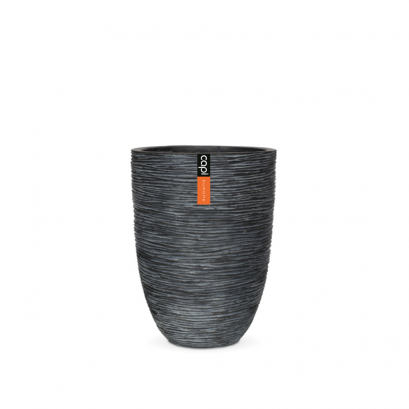 VASE ELEGANT LOW RIB - ANTHRACITE