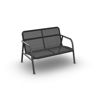Durham living bench 2 seat, Charcoal