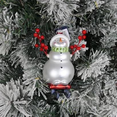ลูกบอลแก้วคริสต์มาส Snowman Sleigh | สูง 13 ซม.