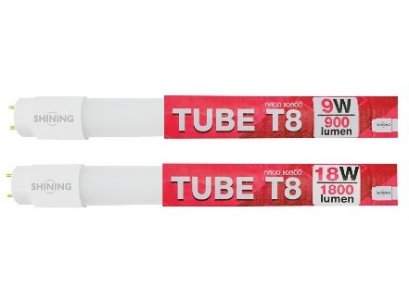 LED GLASS TUBE (T8) 9W / 18W รุ่น SHINING แสง Daylight