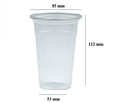 แก้วEICIลอน PPใส 12 oz 50ชิ้น(ยกลัง 40แพ็ค)