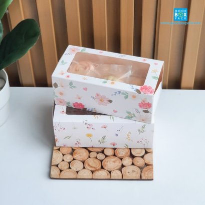 AE-K1-001กล่องคุกกี้ ลิ้นชัก ลายดอกไม้มินิมอล 10 ใบ