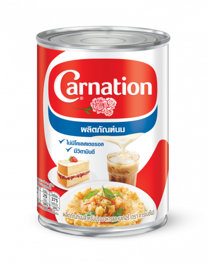 นมข้นจืดผลิตภัณฑ์สำหรับปรุงอาหาร  ตรา คาร์เนชัน 405 กรัม  Milk for cooking and beverages 405g. (ยกลัง 48 ชิ้น )