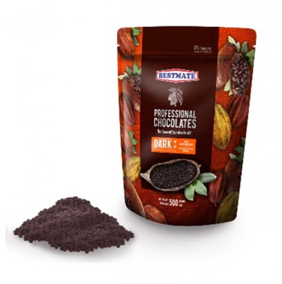 ดาร์กช็อกโกแลต คอมพาวด์ ชิพส์ (เม็ดเล็ก) ตรา เบสท์เมท 500กรัม BESTMATE DARK CHOCOLATES COMPOUND CHIPS 500g.