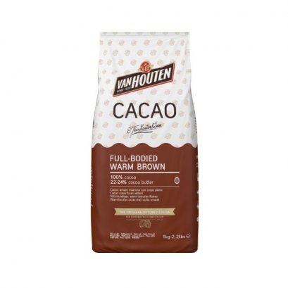 ผงโกโก้ สีน้ำตาลเข้มข้น ตรา แวน ฮูเต็น 1 กก. CACAO VAN HOUTEN  FULL-BODIED WARM BROWN (22-24% cocoa butter) 1 kg. (ยกลัง 6 ชิ้น)