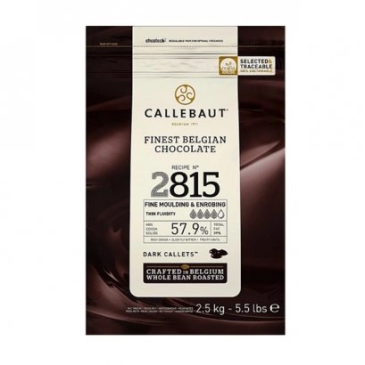 ดาร์กช็อกโกแลต คูเวอร์เจอร์ 57.9% ตรา คาลลีบาวท์ 2.5กก. CALLEBAUT DARK CHOCOLATE COUVERTURE 57.9% 2.5kg.