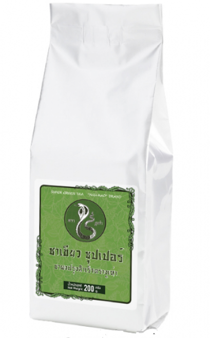 ชาเขียวซุปเปอร์ ตรางูเห่า 200 กรัม Super Green Tea 200 g.