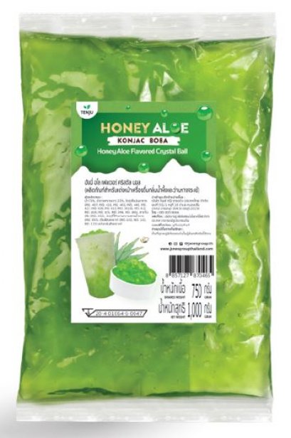 บุกคริสตัลโบบา น้ำผึ้งว่านหางจระเข้ ตราเท็นจู 1กก. Tenju Konjac boba (Honey Aloe) 1kg.