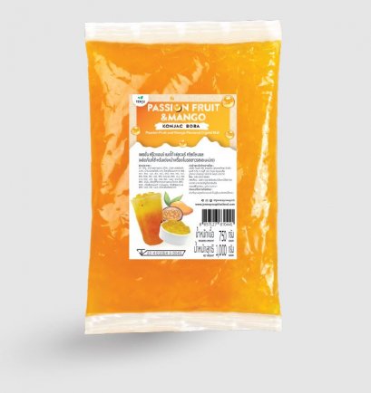 บุกคริสตัลโบบา เสาวรสและมะม่วง ตราเท็นจู 1กก. Tenju Konjac boba (Passion Fruit and Mango) 1kg.