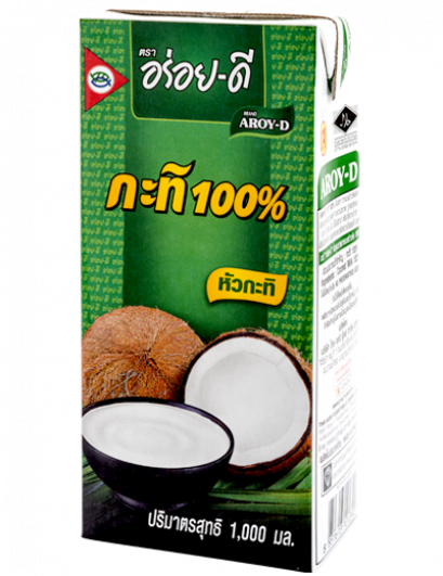 กะทิ 100% ตรา อร่อยดี  1000มล. Aroy-D Coconut Milk  1000 ml. (ยกลัง 12 ชิ้น)