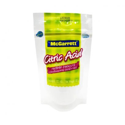 กรดซิทริก (กรดมะนาว) ตรา แม็กกาแรต 100 กรัม MCGARRETT CITRIC ACID 100 g.