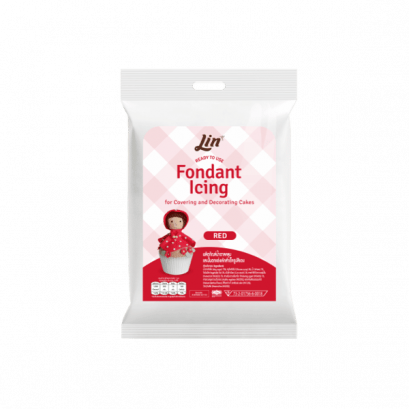 น้ำตาลคลุมเค้ก สีแดง ลิน 250 กรัม Lin Fondant Icing (Red) 250 g.)