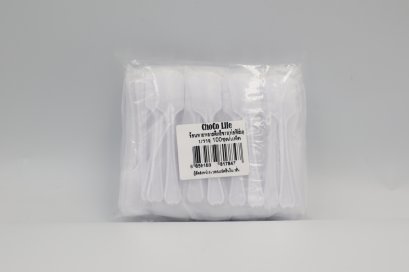 ช้อนพายสีขาวห่อฟิล์ม 100 ชิ้น(ยกลัง20แพ็ค) 8in